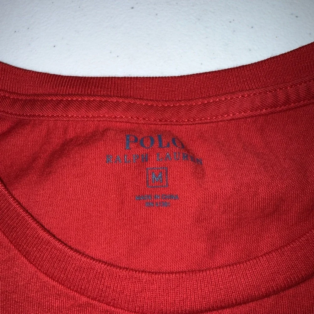 Polo Ralph Lauren Classic‎ Fit Soft Cotton Crewneck Long Sleeve Shirt Red Sz Med